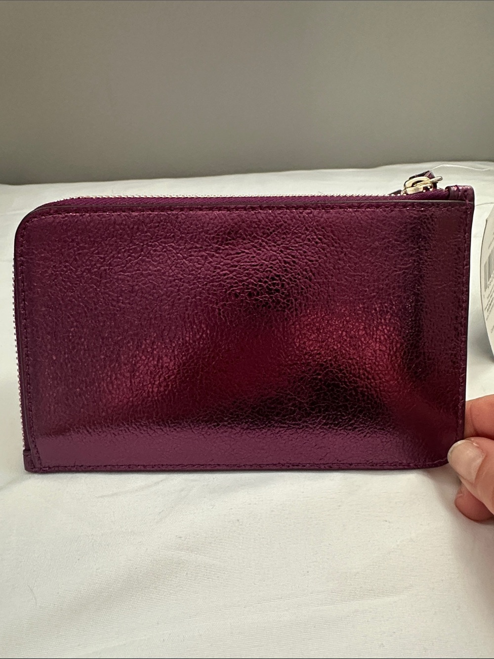 Kate Spade Lucy Small L-Zip Wristlet Dark Raspberry NWT - Picture 5 of 11